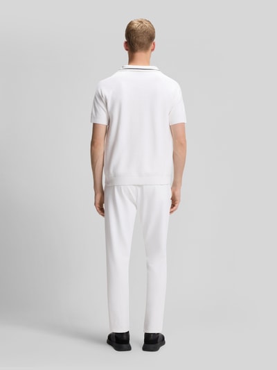 BOSS Green Regular Fit Poloshirt aus Strick Weiss 5