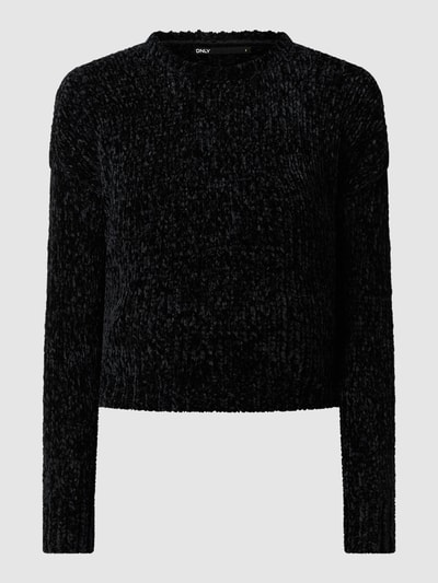 Only Cropped Pullover aus Samtgarn Modell 'Shilla' Black 2