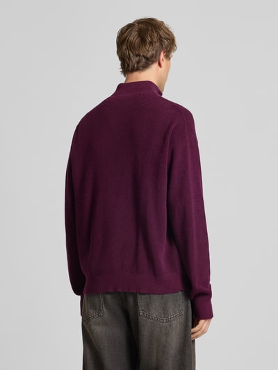 Calvin Klein Jeans Strickpullover mit gerippten Abschlüssen Bordeaux 5