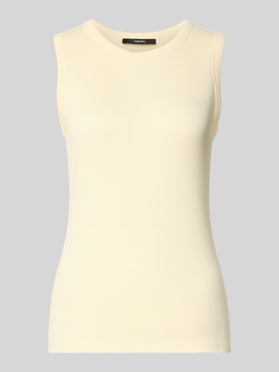 Produktfoto, cremefarbenes Damen Tanktop in Ripp-Optik Modell 'Kleanne' von Someday aus Baumwoll-Elasthan-Mix, Slim-Fit, Rundhalsausschnitt