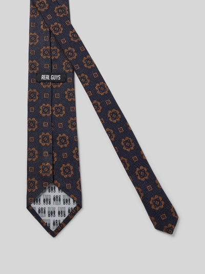 REAL GUYS Stropdas van wolmix met logopatch (8,5 cm) Cognac - 2
