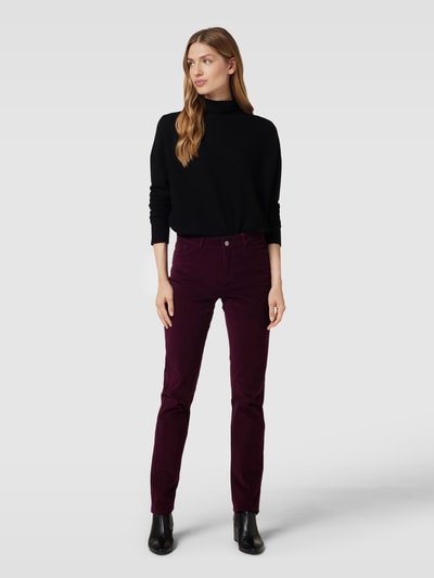 Christian Berg Woman Broek met knoop- en ritssluiting Prune - 1