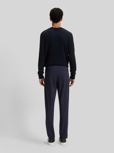 BOSS Regular Fit Strickpullover aus Schurwoll-Kaschmir-Mix Modell 'HETICO' Marine 5