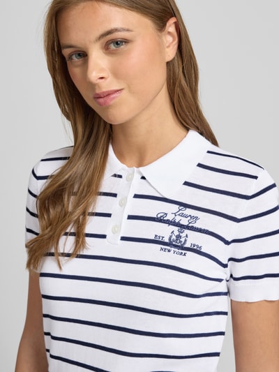 Lauren Ralph Lauren Strickshirt mit Polokragen Modell 'NATRISSA' Marine 3