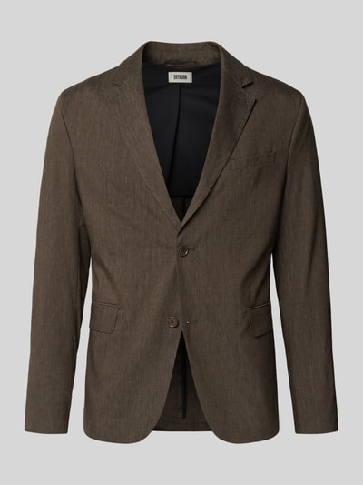 Produktfoto, Slim Fit 2-Knopf-Sakko mit Pattentaschen Modell 'YAMES' von Drykorn, braun meliert, Material-Mix mit Baumwoll-Anteil, Reverskragen