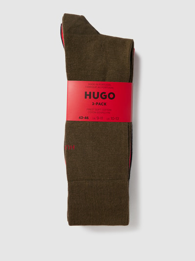 HUGO Socken mit Label-Detail im 3er-Pack Modell 'UNI COLORS' Rot 3