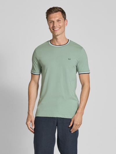 Christian Berg Men T-shirt met ribboorden Olijfgroen - 4