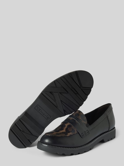 Tamaris Loafers met detail met dierenprint Zwart - 4