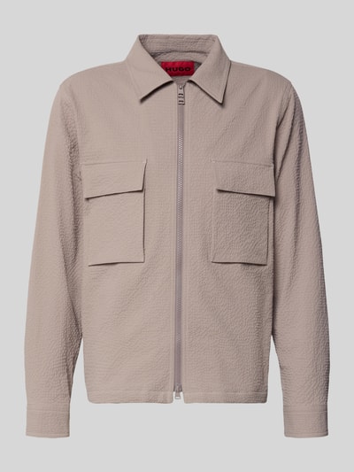 HUGO Regular Fit Overjacket aus Baumwoll-Mix Mondall 'ESELIO' Hellbraun 2