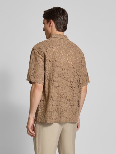 WOODBIRD Relaxed Fit Freizeithemd mit Ausbrenner-Effekt Modell 'Banks' Taupe 5