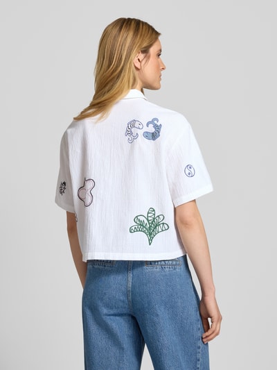 Jake*s Casual Regular fit blouse met structuurmotief Wit - 5