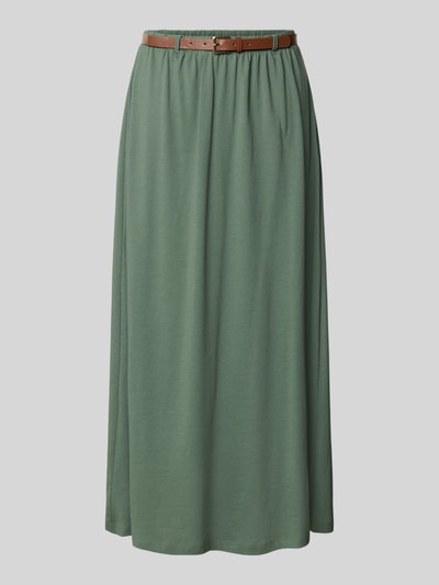 Productfoto, Maxi-rok van katoenmix model 'LUNA' van Vero Moda, effen, licht uitlopend maxi fit, elastische tailleband, rechte zoom, jerseymateriaal met ceintuur