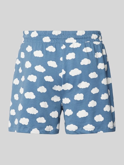 Jake*s Casual Pyjama-Shorts mit Allover-Motiv-Print Bleu 3