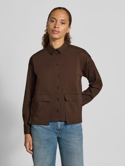Smith and Soul regular fit overhemdblouse van katoenmix Donkerbruin - 4