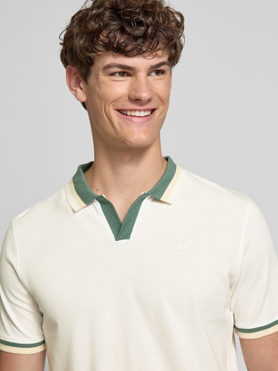 Blend Regular Fit Poloshirt mit V-Ausschnitt Modell 'Evo' Weiss 3