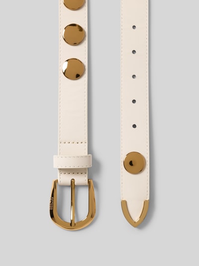 Produktfoto, Gürtel aus Leder mit Logo-Prägung von Guess, pasek damski z naturalnej skóry, wytłoczone logo, sprzączka, ozdobne obszycie, szerokość w rozmiarze S: 3 cm