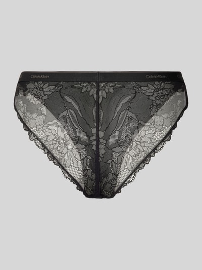 Calvin Klein Underwear String met kantgarnering Zwart - 3