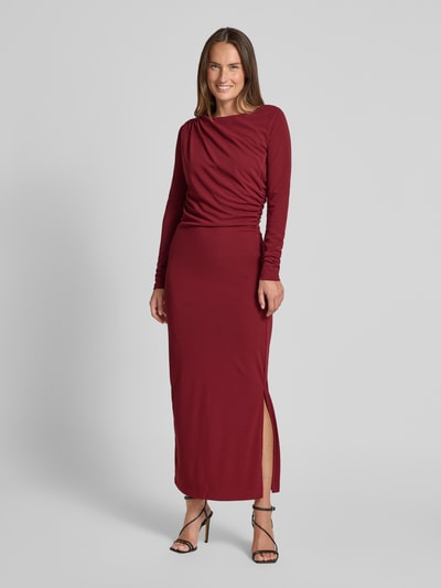 GUIDO MARIA KRETSCHMER WOMAN Slim Fit Maxikleid mit Falten-Detail Modell 'Helen' Bordeaux 4