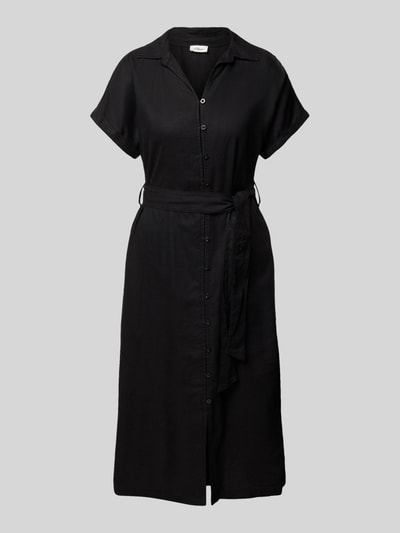 s.Oliver RED LABEL Relaxed Fit Hemdblusenkleid aus Leinen-Mix Black 2