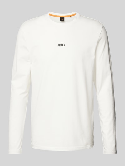 BOSS Orange Longsleeve mit Label-Print Modell 'Chark' Offwhite 1