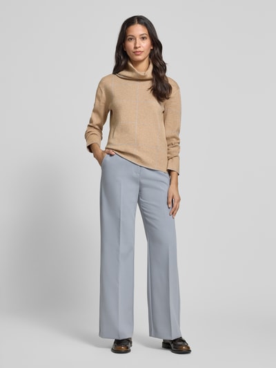 Betty Barclay Rollkragenpullover aus Viskose-Mix mit grafischem Muster Beige 1