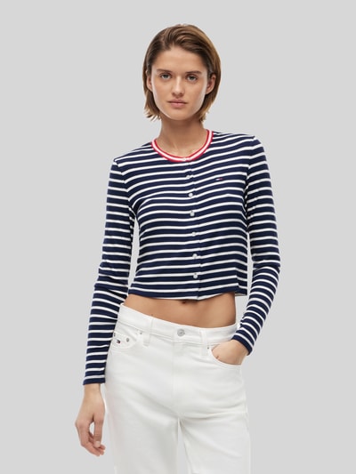 Tommy Jeans Slim Fit Cardigan aus Viskose-Mix Dunkelblau 4