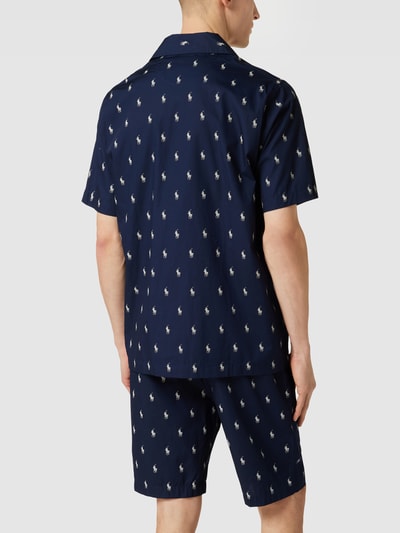 Polo Ralph Lauren Underwear Pyjama met all-over logomotief, model 'WOVEN' Marineblauw - 4