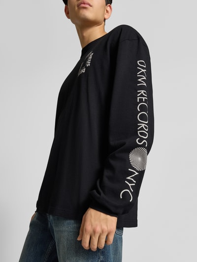 DEUS EX MACHINA Shirt met lange mouwen en labelprint, model 'DEFACTO' Zwart - 3