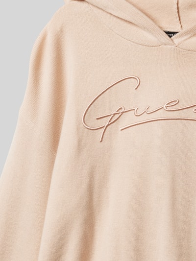 Guess Hoodie aus Viskose-Mix mit Label-Stitching Camel 2