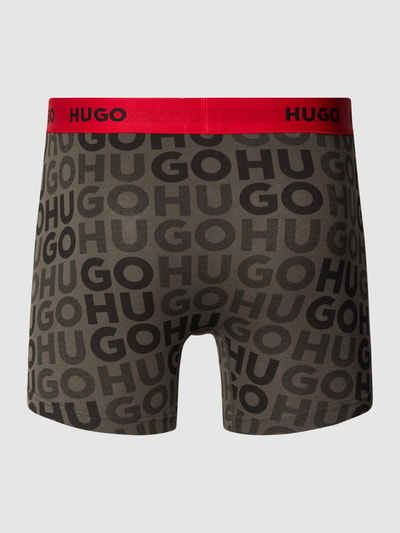 HUGO Boxershorts mit elastischem Label-Bund im 3er-Pack Anthrazit 3