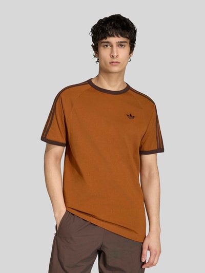 adidas Originals Regular Fit T-Shirt aus reiner Baumwolle mit Logo-Stitching Orange 3