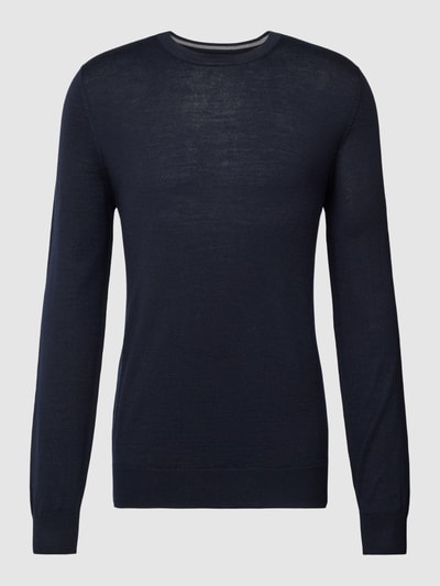 Christian Berg Men Shirt met lange mouwen van wolmix Marineblauw - 2