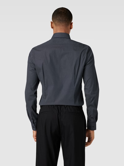 CK Calvin Klein Slim Fit Business-Hemd mit Label-Stitching Marine 5