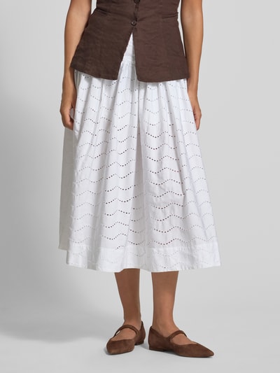 Polo Ralph Lauren A-Linie Maxi-Rock aus reiner Baumwolle Weiss 4