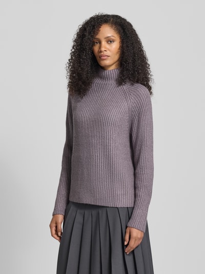 Jake*s Collection Gebreide pullover in riblook met opstaande kraag Lavendel - 4