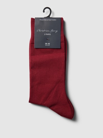 Christian Berg Men Socken mit Label-Details Bordeaux 3