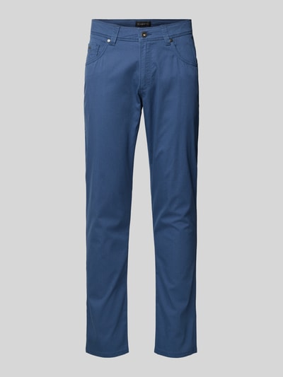 Produktfoto, Hose im 5-Pocket-Design Modell 'CORDOBA' von bugatti in Blau, Baumwoll-Mix mit Stretch-Anteil, Straight Fit, feine Struktur.