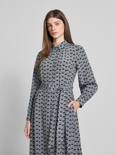 Weekend Max Mara Sukienka koszulowa o lejącym kroju z czystego jedwabiu model ‘NARVEL’ Jasnoniebieski 3