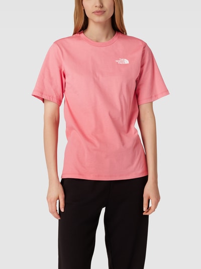 The North Face T-shirt z nadrukiem z logo model ‘RELAXED SIMPLE DOME’ Mocnoróżowy 4