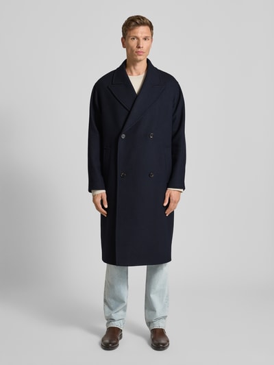 SELECTED HOMME Relaxed fit lange jas van wolmix, model 'SIMON' Donkerblauw - 4