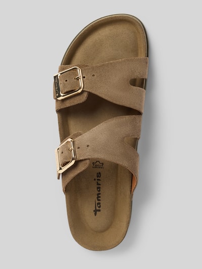 Tamaris Sandalen van leer met doornsluiting Olijfgroen - 3