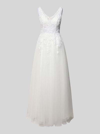 Luxuar Regular fit bruidsjurk met gebloemd kant Offwhite - 2