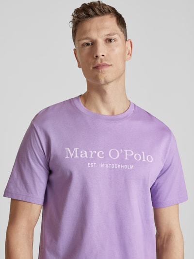 Marc O'Polo T-shirt met labelprint Lila - 3