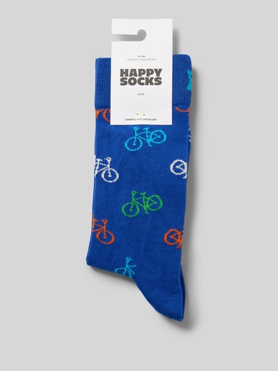 Happy Socks Socken mit Label-Print Blau 3