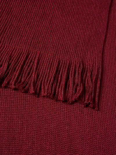 Christian Berg Men Szal z mieszanki wełny z frędzlami Ciemnoczerwony 2
