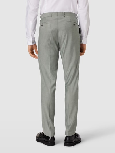 Carl Gross Slim fit pantalon met persplooien, model 'Silas' Groen - 5