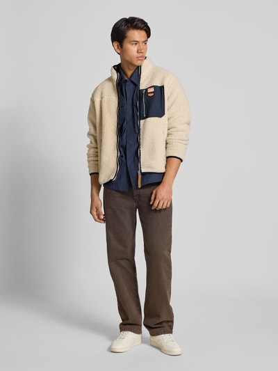 Superdry Fleecejack met opstaande kraag en ritszakken Beige - 1