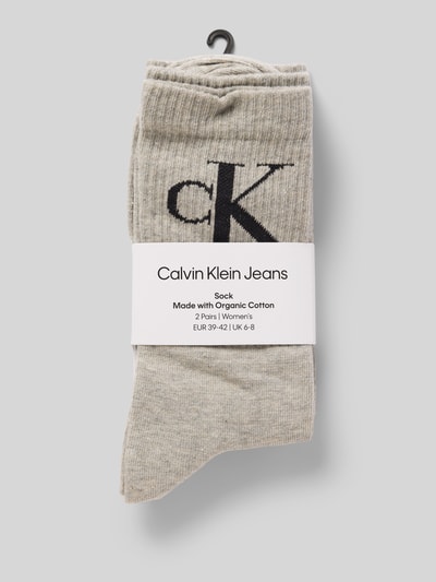 Calvin Klein Jeans Socken mit Label-Print im 2er-Pack Mittelgrau Melange 3
