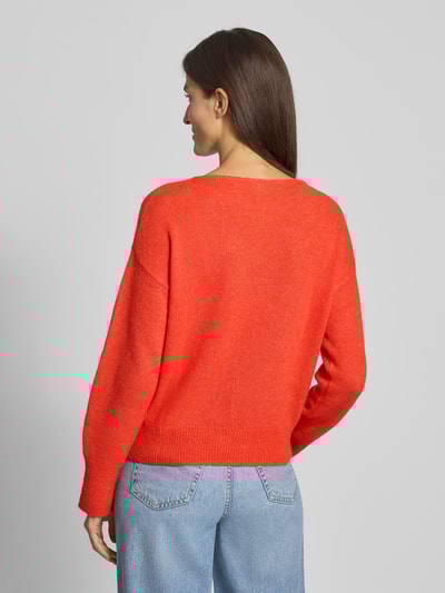 Brax Strickpullover mit gerippten Abschlüssen Modell 'LISA' Dunkelorange 5