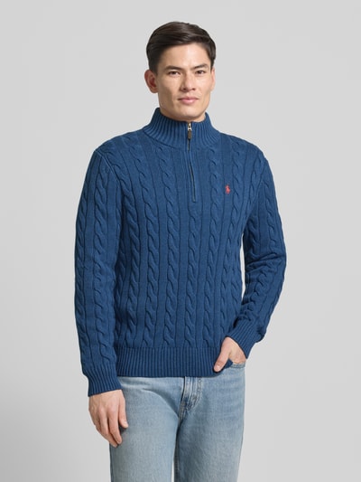 Polo Ralph Lauren Regular Fit Troyer aus reiner Baumwolle Marine Melange 4